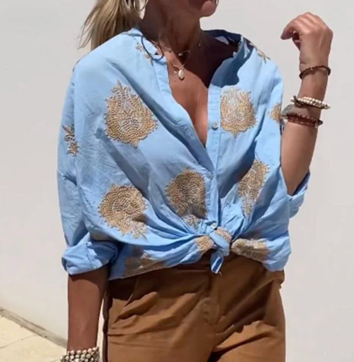 Dames Blouse met Patroon en Lange Mouwen