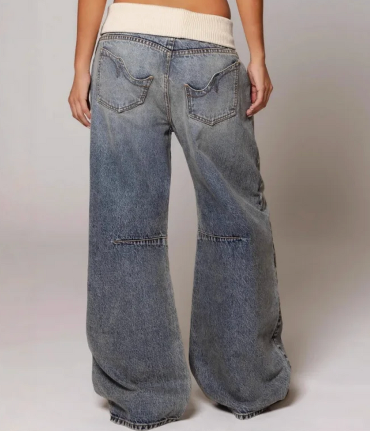 Baggy Denim Broek voor Dames – Wide-Leg Pasvorm