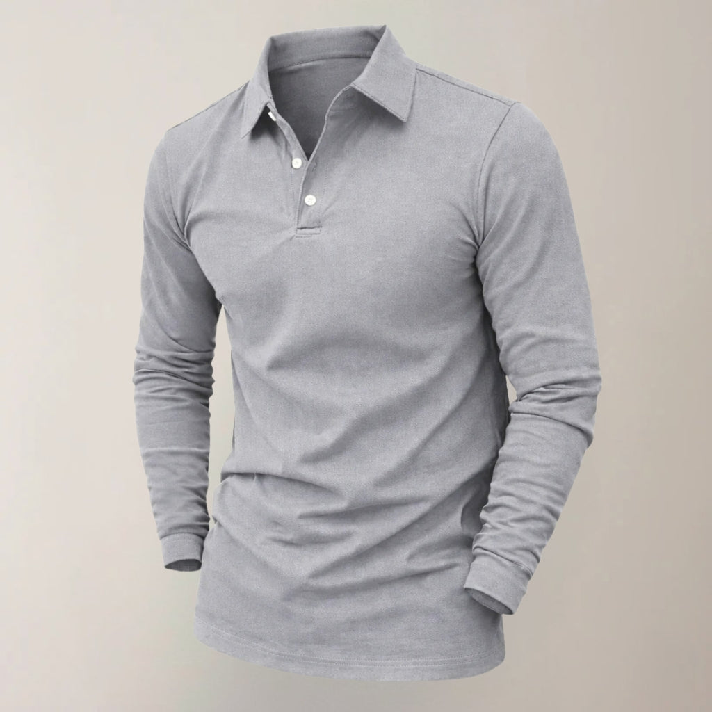 Heren Polo met Lange Mouwen en Knopen | Modessiva