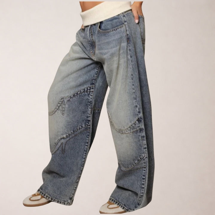 Baggy Denim Broek voor Dames – Wide-Leg Pasvorm