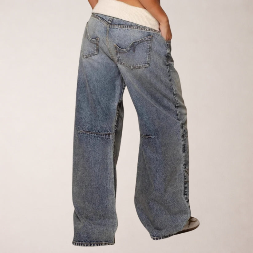 Baggy Denim Broek voor Dames – Wide-Leg Pasvorm