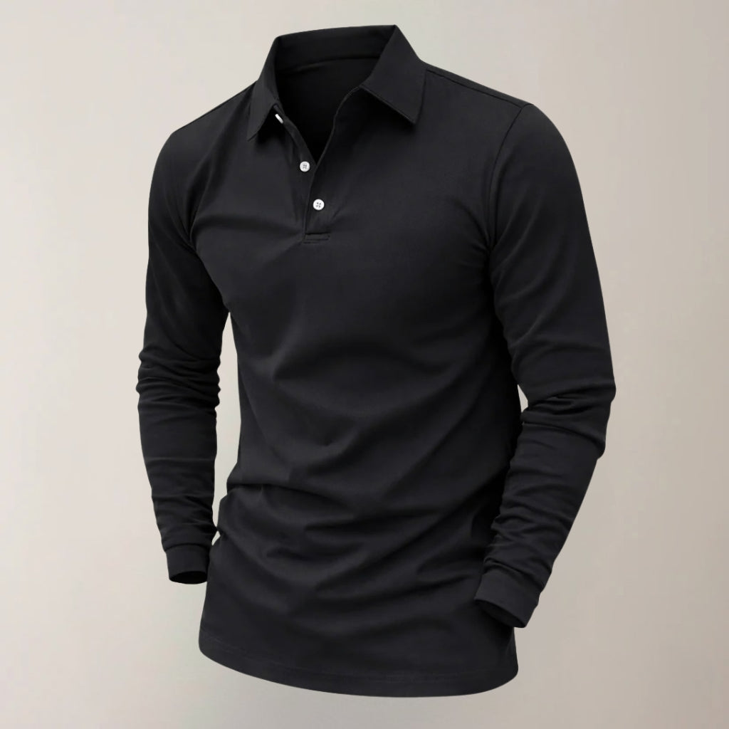 Heren Polo met Lange Mouwen en Knopen | Modessiva