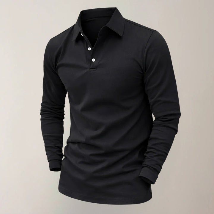 Heren Polo met Lange Mouwen en Knopen | Modessiva