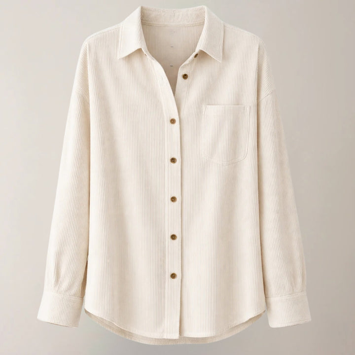 Corduroy Overhemd voor Dames – Lange Mouwen & Open Kraag
