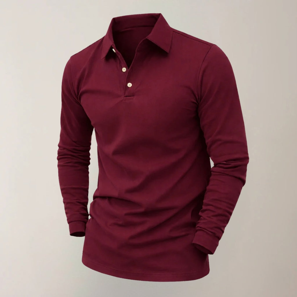 Heren Polo met Lange Mouwen en Knopen | Modessiva
