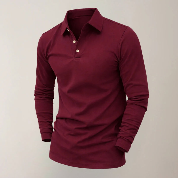 Heren Polo met Lange Mouwen en Knopen | Modessiva