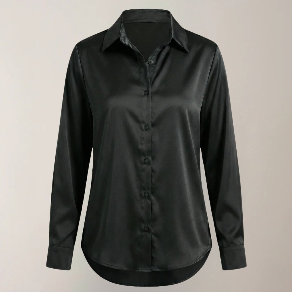 Losvallende Damesblouse met Lange Mouwen van Zijde