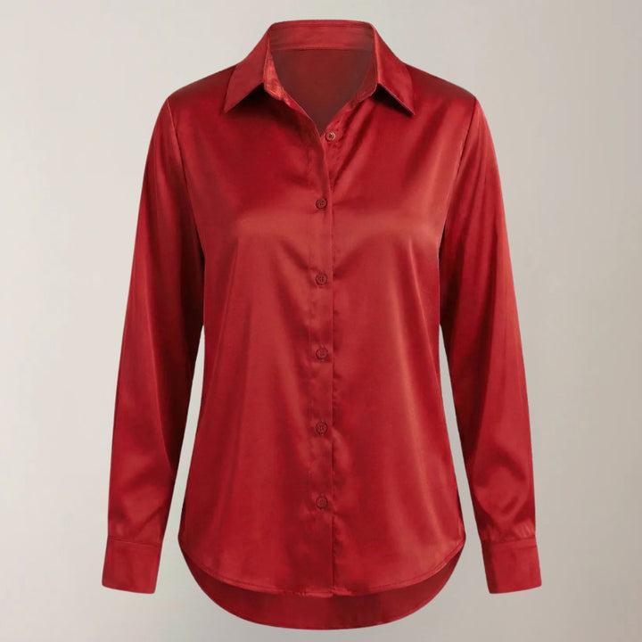 Losvallende Damesblouse met Lange Mouwen van Zijde