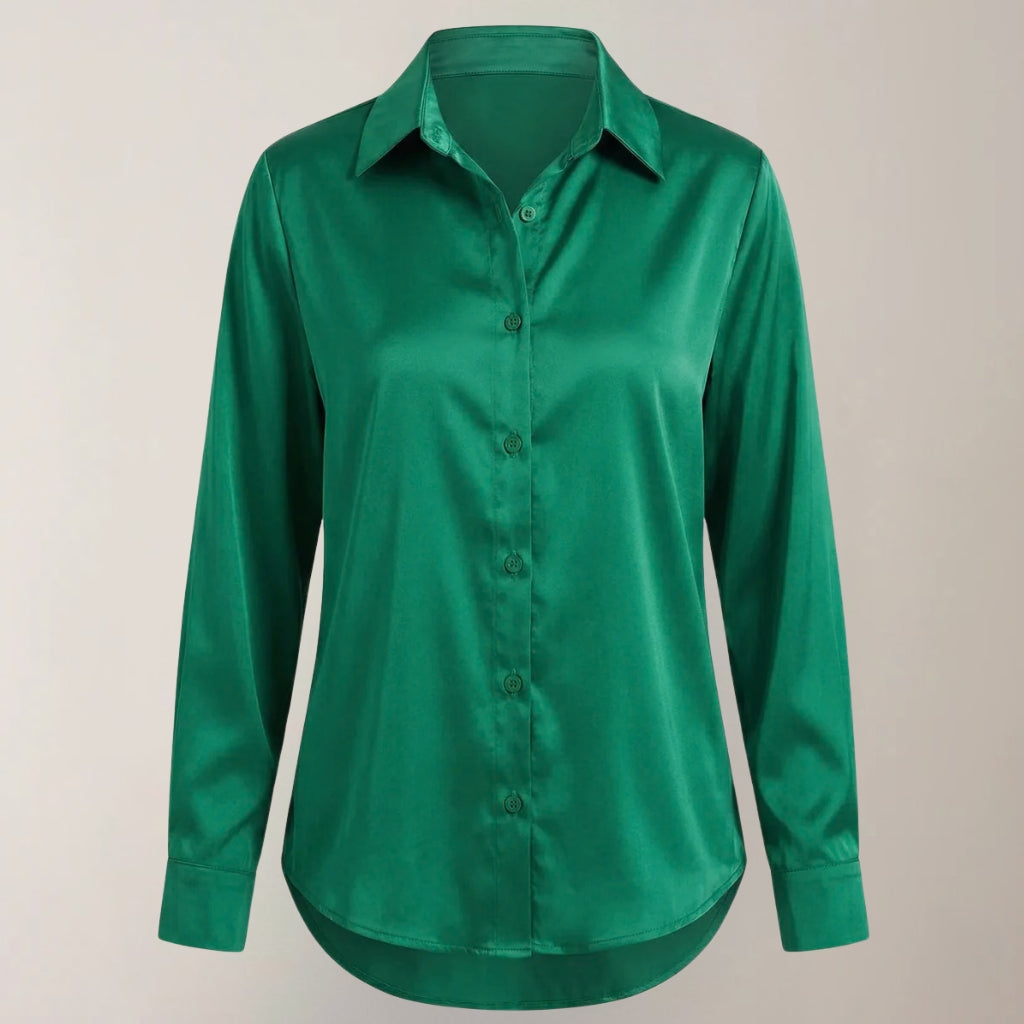 Losvallende Damesblouse met Lange Mouwen van Zijde